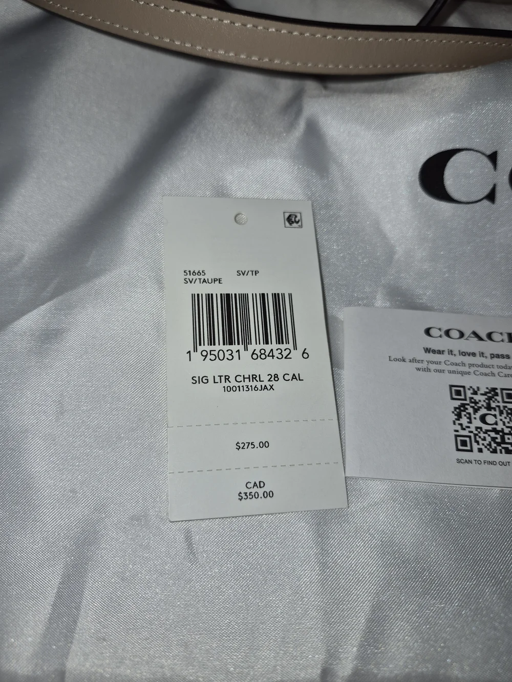 Coach Charlie Carryall 28 Taupe Crossbody/Shoulder With Dust Bag - Picture 3 of 5